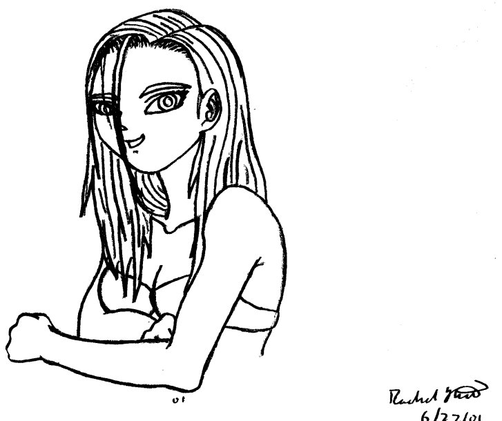 Fan art of 18 in a bathing suit